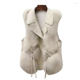 Women's Vests Temperament Imitate Fur Waistcoat Women's Vest Outerwear Fashion Wears Wild Winter.Fur One Body Ladies Jackets
