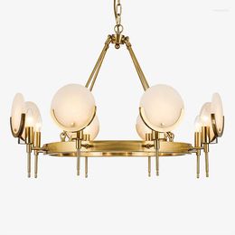 Chandeliers Modern LED Chandelier Metal Marble Lights American Living Room Dining Lighting Fixture El Villa Haohua Hanging Lamps