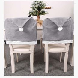 Chair Covers Solid Color Non-woven Cover Christmas Cap Kitchen Dinner Table Party Banquet Decoration