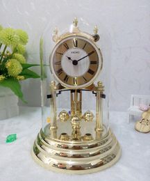 Table Clocks 10 Inch Brand Silent Movement Accurate Clock Dynamic Crystal Rotating Desk Home Office Decor Quartz