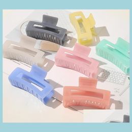 Hair Clips Barrettes Elegant Hair Claw Square Hairpins Crab Women Hairgrip Girls Barrettes Clips Headwear Drop Delivery Jewellery Ha Dh3Fe