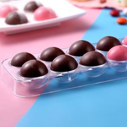 Baking Tools 14 Holes Half Ball 3D Polycarbonate Chocolate Moulds Candy Bars Moulds Plastic Tray Pastry Bakery