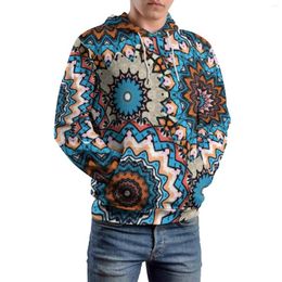 Men's Hoodies Vintage Mandala Casual Couple Floral Print Aesthetic Graphic Sweatshirts Winter Long Sleeve Streetwear Oversize Hoodie