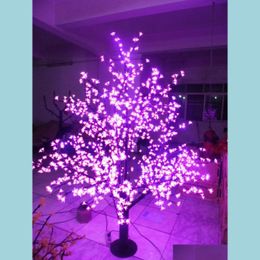 Garden Decorations Outdoor Led Artificial Cherry Blossom Tree Light Christmas Lamp 1 024Pcs Leds 6Ft/1 8M Height 110Vac/220Vac Rainp Dhurq