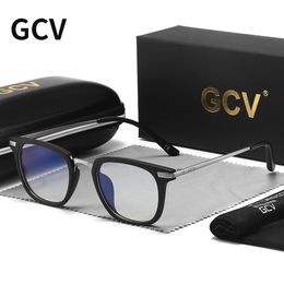 Sunglasses Frames GCV Square Fashion Anti-blue Radiation Glasses Men Women Computer Goggle Blue Light Blocking Night Vision Orthodox Eyewear 221108