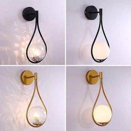 Wall Lamps Modern Light Glass Ball Luxury Gold Sconce Living Room Bedroom Bedside Aisle Staircase Nordic Mount Indoor Decor Lamp