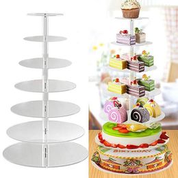 Bakeware Tools 3/4/5Tier Wedding Cake Stand Acrylic Crystal Cup Display Shelf Cupcake Holder Plate Birthday Party Decoration Stands Baking