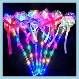 Party Favour Concertccartoon Light Stick Led Toys Fairy Sticks Bobo Ball Magic Flash Balls Push Small Gifts Childrens Luminous Toy Ni Dhs7T
