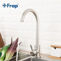 Kitchen Faucets Frap Stainless Steel Mixer Single Handle Hole Sink Tap Y40107 221109