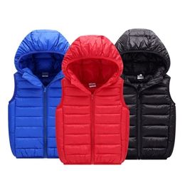 Waistcoat Girls Boys Hooded Vests Children's Down Cotton Coat Autumn Winter Baby Kids Outerwear Clothing Infant Warm Jacket 221109