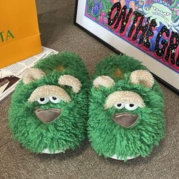 Winter Plush Slippers Warm Indoor Women Fashion Cute Cartoon Comfortable Quiet Non-Slip Casual