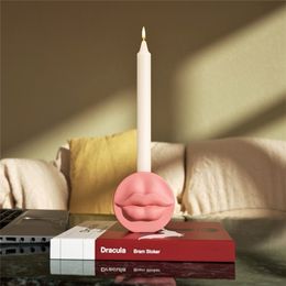 Candles Sexy Lips Candle Holder Silicone Mould For Cement and Plaster Female Body Candlestick Making Mould Handmade Home Decoration Tool 221108