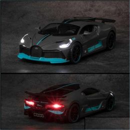 Other Interior Accessories 132 Alloy Bugatti Divo Super Sports Car Model Toy Die Cast Pl Back Sound Light Toys Vehicle For Children Dhpyf