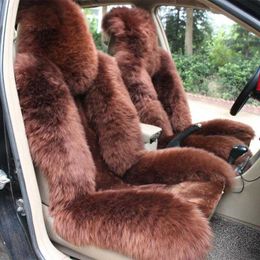 Universal Fit Car Accessories Interior Car Seat Covers For Sedan SUV Warmer Wool One Piece For Front Seat Thick Quality Fur Cushion Mats