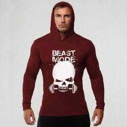 Men's T Shirts 2022 Hoodie Gym Exercise Running Outdoor Training Coat Cotton Printed Sweatshirt