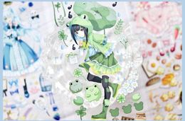 Gift Wrap Lovely Milk Girl Crystal Washi PET For Card Making DIY Scrapbooking Plan Decorative Sticker