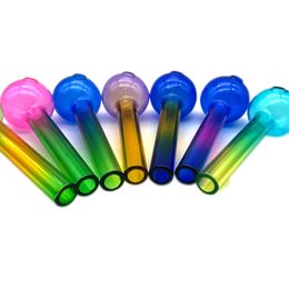 cheap pipes 4inch Rainbow Pyrex Glass Oil Burner Pipe Colorful quality Great Tube tubes Nail tips smoking pipe