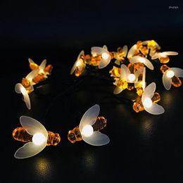 Strings Solar Lamps Garden 20LED Bee Light String Led Garland Christmas Lights Fairy Waterproof Outdoor For