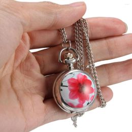 Pocket Watches 1pc Men Women Watch Retro Ceramic Case With Chain Exquisite Delicate Accessories Time Gift H9