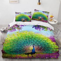 Ensembles de literie colorés coquette de couette animale colorée avec taie d'oreiller Double Queen King Size Kid Adult Home Bedroom lit