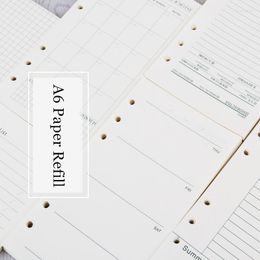 Paper Refill A6 Loose Leaf Notebook Journal 45 Sheets Inside Binder Inner Page 6 Holes Doted Grid Weekly Monthly Planner