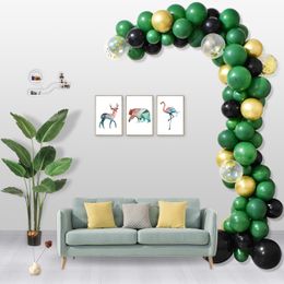 Christmas party supplies forest theme package balloon chain dinosaur Tyrannosaurus rex ins dark green balloon birthday background decorations