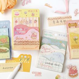 100Sheets/Pack Kawaii Cake Flower Sticker Bookmark Marker Memo Pad Diary Flags Sticky Note School Supplies Sl2806