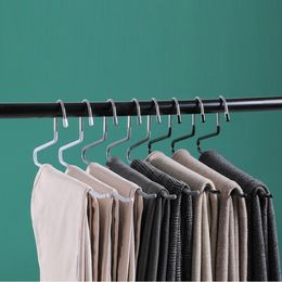 Non Slip Pants Hangers Open Ended Easy Slid Slacks Hanger Durable Anti-Rust Space Saving Metal Jeans Hangers