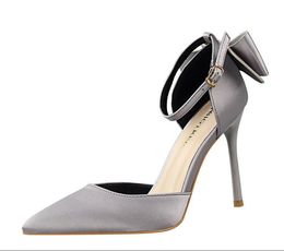 New High Heels Selk Feminina Bombas Moda Bowknot Sapatos Mulheres pontuais Sapatos Sapatos Saltos da Primavera Sandálias 10cm