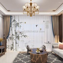Curtain Landscape Chinese Style 3D Customised Po Curtains Natural Drape Panel Sheer Tulle For Living Room Door Bedroom