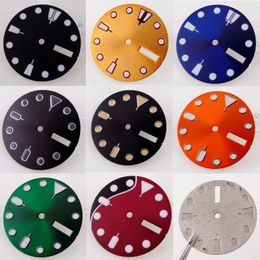 Watch Repair Kits 28.5mm Dial Spare Parts Fit For NH36/NH36A Automatic Movement Luminous Date Weekday Window Black/Blue/Green/Red Color