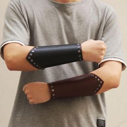 Bangle 2 Pack Faux Leather Arm Guards Unisex Gauntlet Wrist Guard Medieval Bracer Halloween Costume Party Props Jewelry