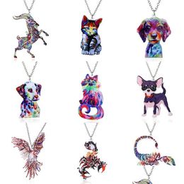 Pendant Necklaces Pendant Second Gramme Force Heat Transfer Acrylic Necklace Fashion Animal Sweater Chain Drop Delivery Jewellery Neckla Dh1Im