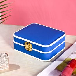 Portable Jewelry Storage Box Travel Organizer Case Leather Storage Earrings Necklace Ring Holder