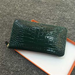 Design Purse new leather zipper wallet men's and women's long handbag crocodile multi capacity Wallet