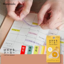 Arrivals Japan Kanmido Peelable Fluorescent Label Stickers MARKER Tape Type Colour Transparent Note Replaceable Core