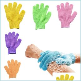 Other Bath Toilet Supplies Exfoliating Gloves Mitt Shower Scrub Fingers Bath Towel Peeling Body Glove Bathroom Accessories Drop De Dhovb