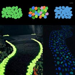 Garden Decorations 25/50Pcs Luminous Stone Rocks Glow In The Dark Pebbles Walkways Path Patio Lawn Pool Aquarium Decor