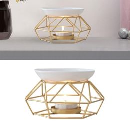 Candle Holders Aromatic Oil Geometric Ceramic Essential Holder Wax Melt Warmer Melter fragrance for Home Offi 221108