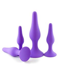 Massage Toy Silicone Backyard Anal Plug Four Piece Set of Pull Bead Hands-free Suction Cup Adult Sexy