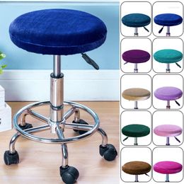 Chair Covers Universal 30-34cm Round Cover Bar Swivel Elastic Velvet Stool Slipcover Protector