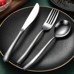 Dinnerware Sets Modern One Person Cutlery Designer High Quality Dessert Spoon Soup Kitchen Forks Knife Dinner Design Cocina Tableware OA50DS