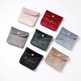 Velvet Small Women Cosmetic Bag Hasp Girl Lipstick Bag Sanitary Pads Organizer Pouch Makeup Bags Travel Mini Beauty Case