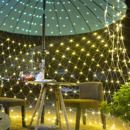 Strings US/EU Plug LED Fishnet Light String Fairy Garland Curtain Outdoor Garden Waterproof Christmas Decoration For Home Bedroom