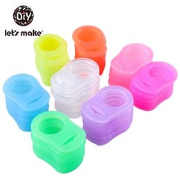 Baby Teethers Toys Let's Make BPA Free 50pc baby silicone pacifier mam dummy chain holder clip adapter rings Colourful teething beads 221109