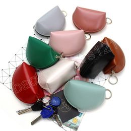 Key Chain Mini Purse Coin Bag Pendant Clutch Wallet Zipper Creative With Chain Cute PU Leather