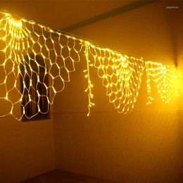 Strings Peacock Mesh Net Led String Light Ac220v Outdoor Wedding Window Curtain Holiday Fairy Garland For Christmas Year Party Decor