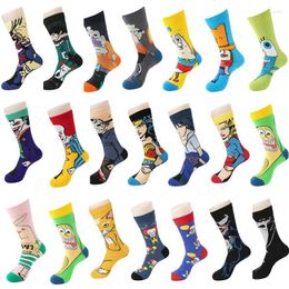 Men's Socks Fashion Individual Cotton MiddleTube Sports Cartoon Image For Men And Women Halloween Accessories Leisure Party