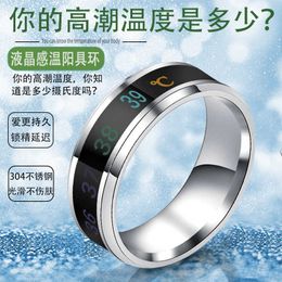 Massage Toy Adult Sexy Toys Stainless Steel Luminous Temperature Sm Sperm Locking Ring Metal Penis