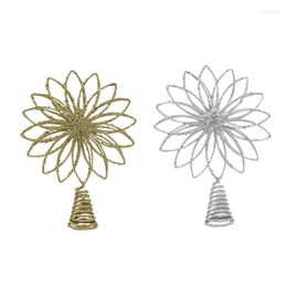Christmas Decorations Tree Toppers Hollow Out Flower Decor Party Supply DIY Decors